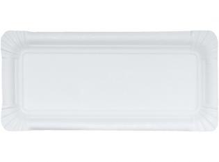 ACR07 - Assiette rectangulaire en Carton - Blanc, 70x130mm