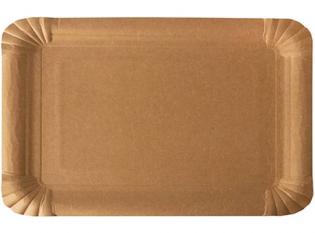 ACR175 - Assiette rectangulaire en Carton - Kraft, 170x250mm