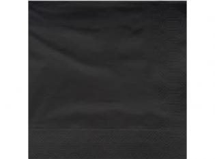 S2209 - Serviette 2 plis en Ouate - Noir, 20x20cm