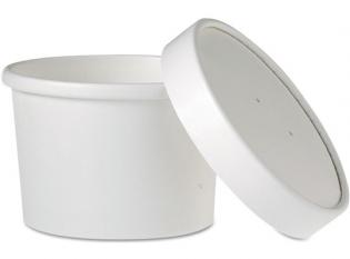 BGT22 - Pot à soupe avec couvercle ventilé en Carton + PE - Blanc, 230ml, ø90 h 62mm