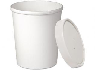 BGT99 - Pot à soupe avec couvercle ventilé en Carton + PE - Blanc, 950ml, ø118 h 137mm