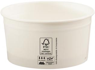 BFE160 - Pot à glace en Carton + PLA - Blanc, 160ml, ø85 h 45mm