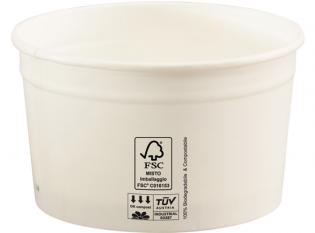BFE200 - Pot à glace en Carton + PLA - Blanc, 200ml, ø85 h 50mm