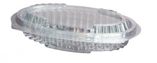 Visuel du produit BCH402 - Barquette ovale avec couvercle en PET - Transparent, 250ml, 180x120 h 40mm