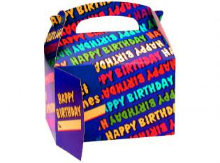 Visuel du produit BTM34 - Mallette décorée en Carton - Happy Birthday, 150x100x170mm